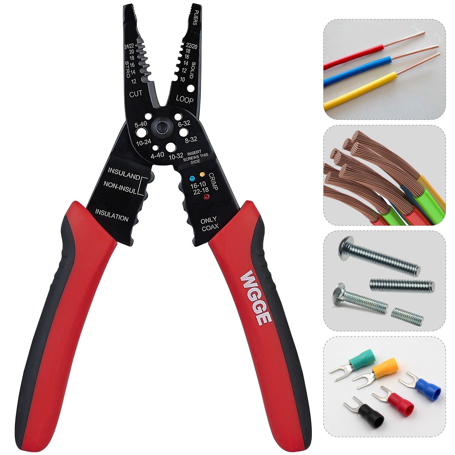 WGGE WG-015 Professional crimping tool / Multi-Tool Wire Stripper and Cutter  (Multi-Function Hand Tool) - Wu0026G Global Electronics Inc