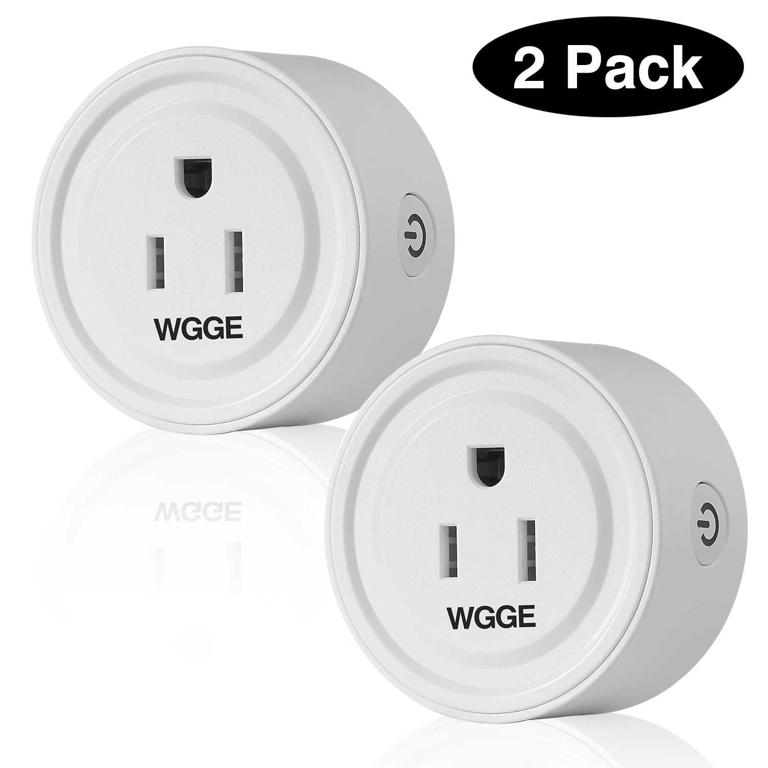 Smart Plug, WGGE Mini Smart WiFi Outlet Compatible with Alexa, Google  Assistant for voice control, Remote control Anywhere, Timer Function, No  Hub Required, FCC Certified (2 Pieces) - W&G Global Electronics Inc