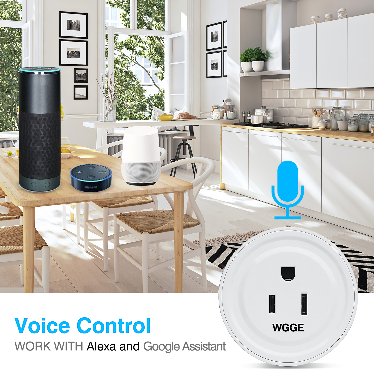 Wi-Fi Powered Smart Plug Compatible with Alexa and Google Assistant Voice  Control Remote Mobile Device Access